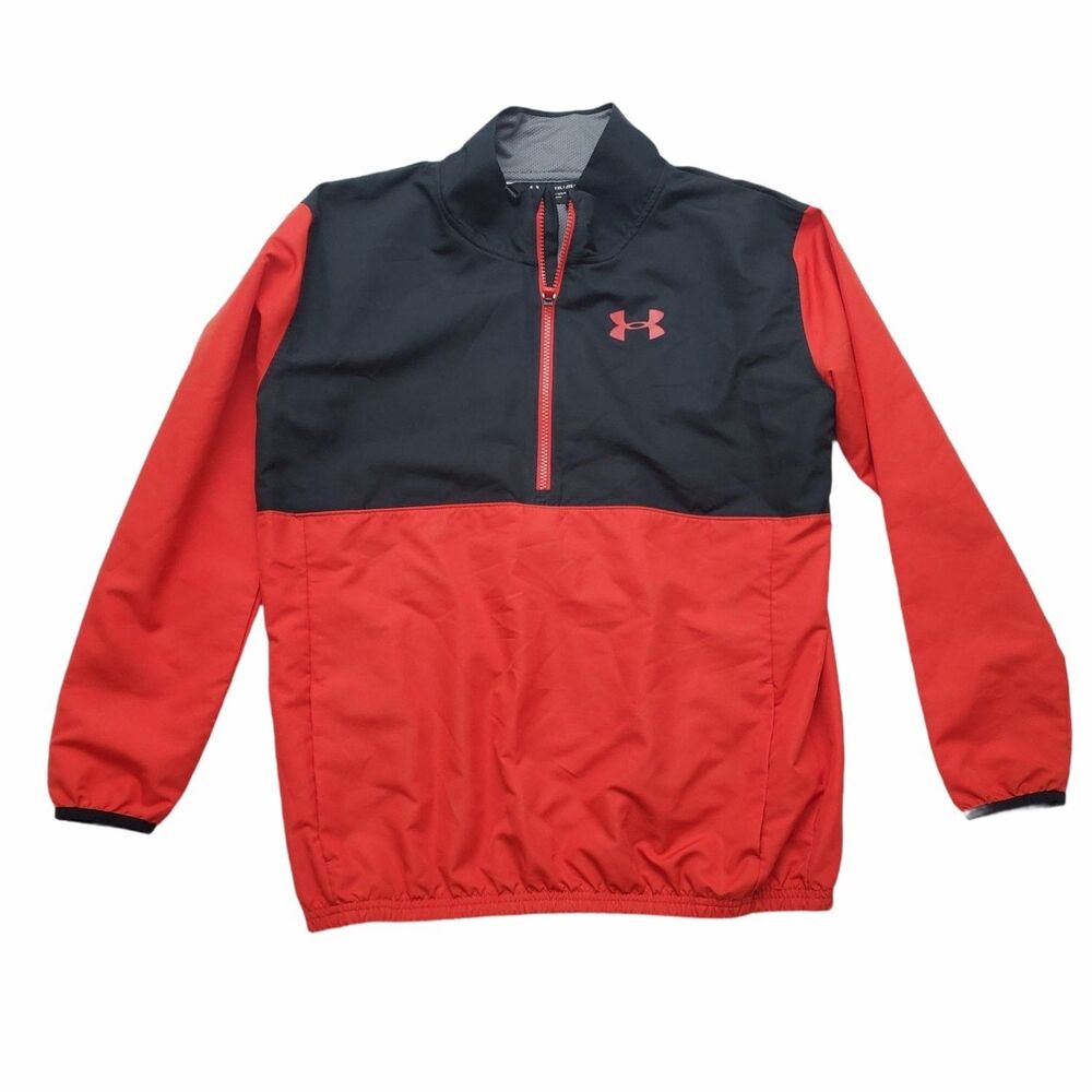 Under Armour Jacket Boys XL Red Colorblock Vented Back